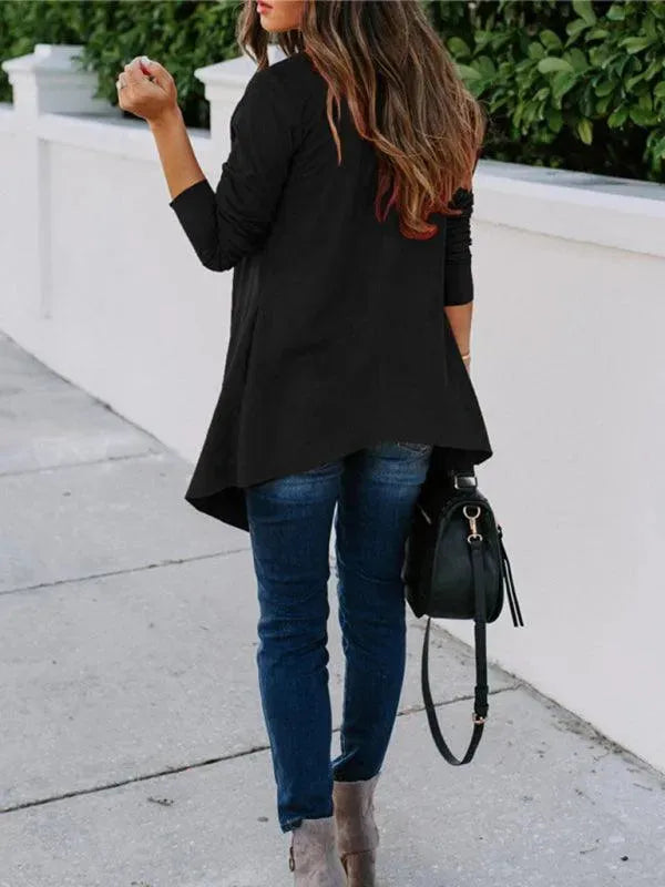 Women’s Open Front Longline Cardigan Sweater – Lightweight Layer