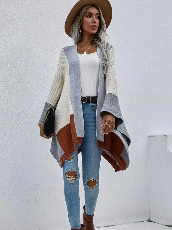 Women Plaid Oversized Loose Poncho - Poncho - LeStyleParfait