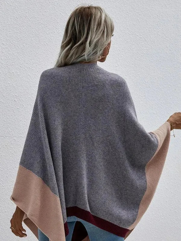 Women Plaid Oversized Loose Poncho - Poncho - LeStyleParfait