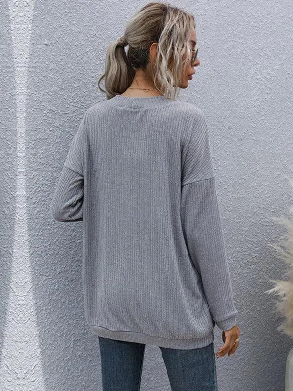 Women’s Solid Longline Cardigan Sweater – Slip-On V-Neck